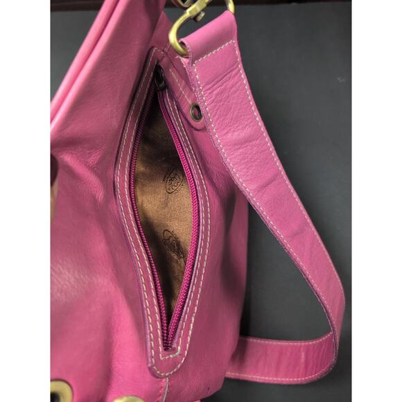 AVORIO Purse Bright Pink Super Soft Beautiful Leather Crossbody Made In Italy - Picture 5 of 8